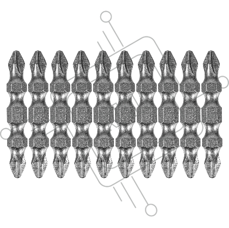 Набор бит двухстор., PH2-PH2х45 мм, сталь S2, 10шт.// Denzel