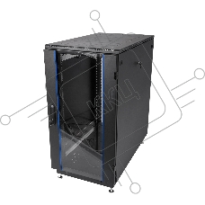 Шкаф телекоммуникационный напольный 18U (600x800) дверь стекло, цвет чёрный (ШТК-М-18.6.8-1ААА-9005)