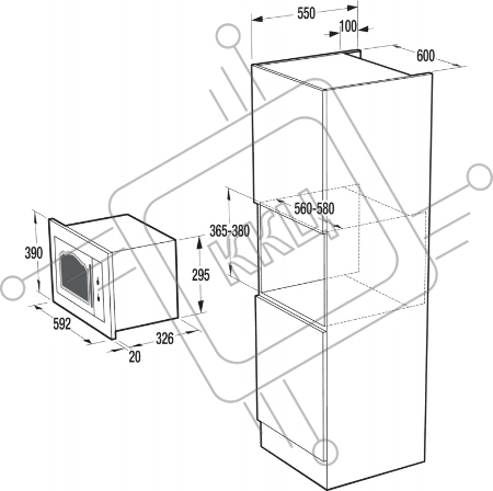 Микроволновая печь Gorenje BM235CLB 23л. 800Вт черный (встраиваемая)