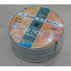 CABLETECH (01-2431-6)SAT 703B+CU/Al/CU, 75 Ом, 100м., белый AT 703B+CU/Al/CU, 75 Ом, 100м., для установки спутниковой телевизионной системы, белый