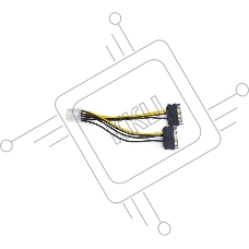 Разветвитель питания Cablexpert CC-PSU-83, 2xSATA->PCI-Express 8pin, для подключения в/к PCI-Е (8pin) к б/п ATX
