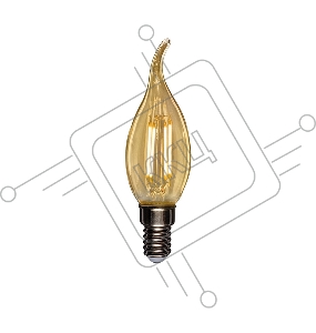 Лампа филаментная REXANT Свеча на ветру CN37 9.5 Вт 950 Лм 2400K E14 золотистая колба