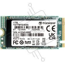 Накопитель SSD 1TB Transcend MTE400S, 3D TLC NAND, M.2 2242,PCI-E 4x R/W - 2000/1700 MB/s