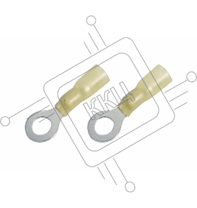 Наконечник кольцевой изолированный термоусаживаемый ø 6.5 мм 4-6 мм² (НКи-т 6.0-6/НКи-т5,5-6) желтый REXANT
