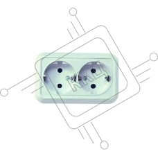 Розетка 2-м ОП 16А IP20 с заземл. бел. Makel 45182