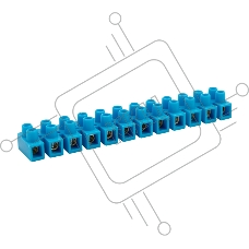 Клеммная винтовая колодка KВ-10 4-10, ток 10 A, полиэтилен синий REXANT (10 шт./уп.)
