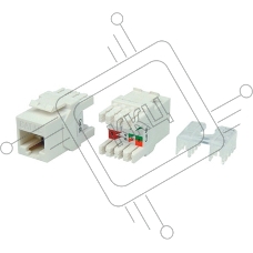 Модуль Hyperline KJ8-8P8C-C5E-180-WH информ. KeystoneRJ45 кат.5E UTP бел. (упак.:1шт)