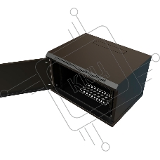 Шкаф коммутационный WRline (WR-TW-0645-SR-RAL9004) настенный 6U 600x450мм пер.дв.металл 2 бок.пан. 60кг черный 370мм 367мм IP20 сталь