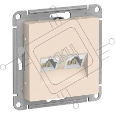 Розетка компьютерная 2-м AtlasDesign RJ45+RJ45 кат.5E механизм песочн. SE ATN001285