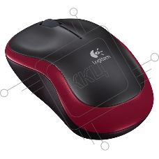 Мышь беспроводная Logitech M185, красный, 1000 dpi, радиоканал, USB, кнопки - 3