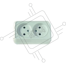 Розетка 2-м ОП 16А IP20 без заземл. бел. Makel 45117