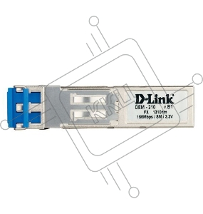 Сетевое оборудование D-Link (DEM-210/B1A) Модуль SFP с 1 портом 100Base-FX для одномодового оптического кабеля, питание 3,3В (до 15 км)