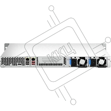 Сетевое хранилище SMB QNAP TS-464U-RP-8G NAS 4 HDD trays, rackmount 1U, 2 PSU. 4-core Intel Celeron N5105/N5095 2.0-2.9 GHz, 8 GB RAM MAX, 2x2.5 Gigabit Ethernet, 4xUSB, 1xHDMI . PCIe Gen 3 x2 , W/o rail kit RAIL-B02