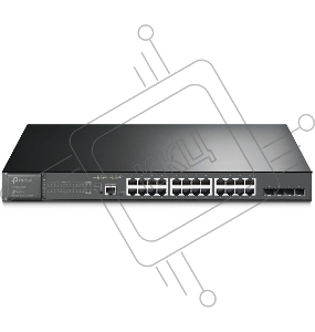 Коммутатор JetStream 28-port Gigabit L2+ Managed Switch with 24-port PoE+, PoE budget up to 384W, support SDN