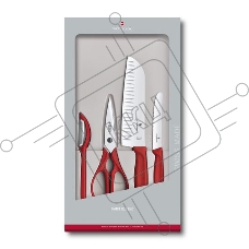 Набор ножей кухонных Victorinox Swiss Classic Kitchen (6.7131.4G) компл.:4шт красный подар.коробка