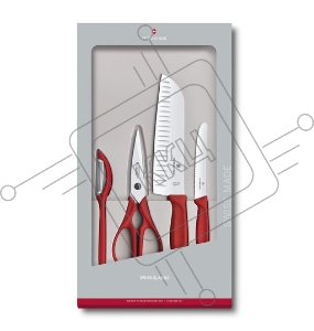 Набор ножей кухон. Victorinox Swiss Classic Kitchen (6.7131.4G) компл.:4шт красный подар.коробка
