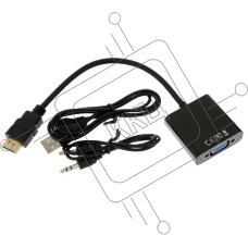 Адаптер HDMI (M)-VGA (F) 00-00027496 BLACK GOPOWER