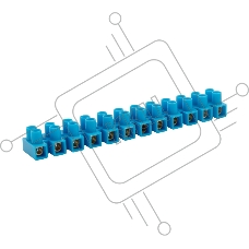 Клеммная винтовая колодка KВ-6 2,5-6, ток 6 A, полиэтилен синий REXANT (10 шт./уп.)