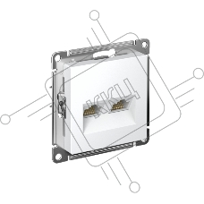 Розетка компьютерная двойная AtlasDesign компьютерная RJ45+RJ45 кат.5Е механизм лотос SE ATN001385