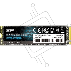 Накопитель SSD Silicon Power M-Series, 256Gb, PCIe 3.0 x4, M.2 2280, NVMe, R/W 2200/1600