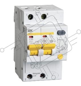 Выключатель автоматический дифференциального тока 2п C 20А 30мА тип AC 4.5кА АД-12 ИЭК MAD10-2-020-C-030