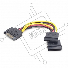Кабель питания SATA Cablexpert CC-SATAM2F-01, 15pin (M)/2x15pin(F), на 2 SATA устр, 15см