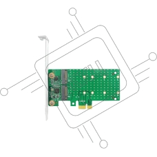 Адаптер PCIe x1 2*M.2 SATA Adapter, ASM 1061, RAID 0/1 2230, 2242, 2260, 2280mm