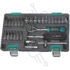 Набор инструментов STELS 14100  1/4'' CrV пластиковый кейс  29 предм.