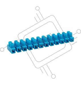 Клеммная винтовая колодка KВ-4 1,5-4, ток 3 A, полиэтилен синий REXANT (10 шт./уп.)