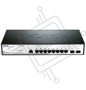 Сетевой коммутатор D-Link DGS-1210-10/ME, с 8 портами 10/100/1000Base-T и 2 портами 1000Base-X SFP