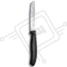 Нож кухонный Victorinox Swiss Classic (6.7833) стальной столовый лезв.110мм серрейт. заточка черный без упаковки