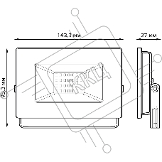 Прожектор светодиодный GAUSS 613527130  LED 30W 2000lm IP65 3000К черный 1/60