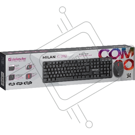 Клавиатура + мышка DEFENDER MILAN C-992 RU BLACK 45992