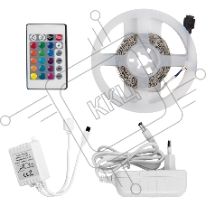 Лента светодиодная GLS-5050-30-7.2-12-IP20-PRO-RGB-3-KIT готовый комплект 3м с адаптером и IR контроллером