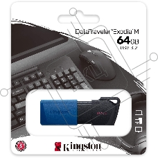 Флеш диск Kingston 64Gb DataTraveler Exodia M DTXM/64GB USB3.0 черный/синий