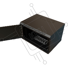 Шкаф коммутационный WRline (WR-TW-0945-SR-RAL9004) настенный 9U 600x450мм пер.дв.металл 2 бок.пан. 60кг черный 370мм 500мм IP20 сталь