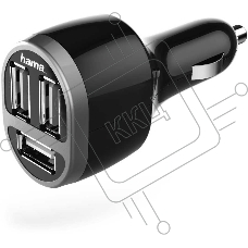 Автомобильное зар./устр. Hama H-173603 2.1A+2.1A+1A универсальное черный (00173603)