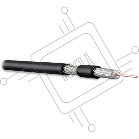 Hyperline COAX-RG6-CU-500 Кабель коаксиальный RG-6, 75 Ом (ТВ, SAT, CATV), жила - 1.00 мм (медь, solid), экран - фольга+оплетка(луженная медь, 48%)+фольга, изоляция PVC (+75 C - -20 C) (бухта 500 м)