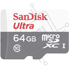 Флеш карта microSD 64GB SanDisk microSDXC Class 10 Ultra UHS-I 100MB/s