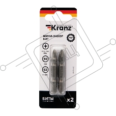 Мини-набор бит KRANZ PH2xPH2, PH1xPH3-50 мм (2 шт./уп.)