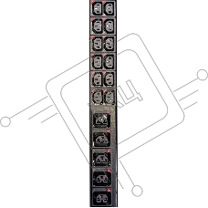 Блок распределения питания Lanmaster LAN-PDUVG132C-36L12Z-03BK верт.размещ. 36xC13 12xC39 с мониторингом 32A IEC 309 3м