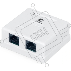 Розетка компьютерная Cabeus WS-8P8C-Cat.5e-2 RJ-45, категория 5e, двойная, внешняя, Dual IDC
