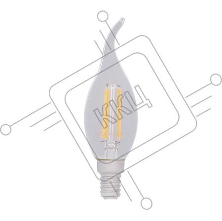 Лампа филаментная REXANT Свеча на ветру CN37 9.5 Вт 950 Лм 4000K E14 прозрачная колба