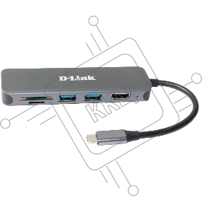 Док-станция D-Link DUB-2327/A1A с разъемом USB Type-C, 2 портами USB 3.0, 1 портом USB Type-C/PD 3.0, 1 портом HDMI и слотами для карт SD и microSD