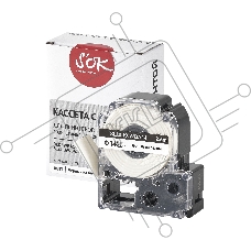 Кассета с лентой S'OK by Sakura Printing BLK6WBA14 для Epson , черный на белом, φ14мм/2.5м