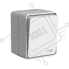 Выключатель AtlasDesign PROFI IP54 открытой установки 1-клавишный 10 АХ, серый
