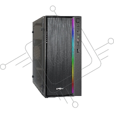 Компьютерный корпус Minitower ExeGate EX283754RUS mEVO-9301-RGB (mATX, без БП, с окном, 2*USB+1*USB3.0, HD аудио, черный с RGB подсветкой)