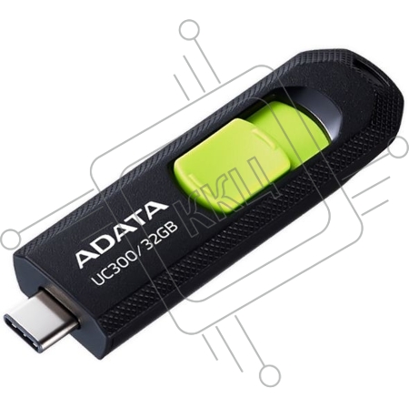 Флеш Диск A-Data 32Gb Type-C UC300 ACHO-UC300-32G-RBK/GN USB3.2 черный/зеленый