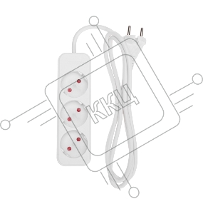 Удлинитель STANDARD 3 гнезда, 1,5м, 2х1,0мм², б/з, белый REXANT