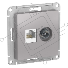 Розетка телевизионная +комп двойная RJ45+TV, кат.5E, механизм ATN000389 Schneider Electric Алюминий